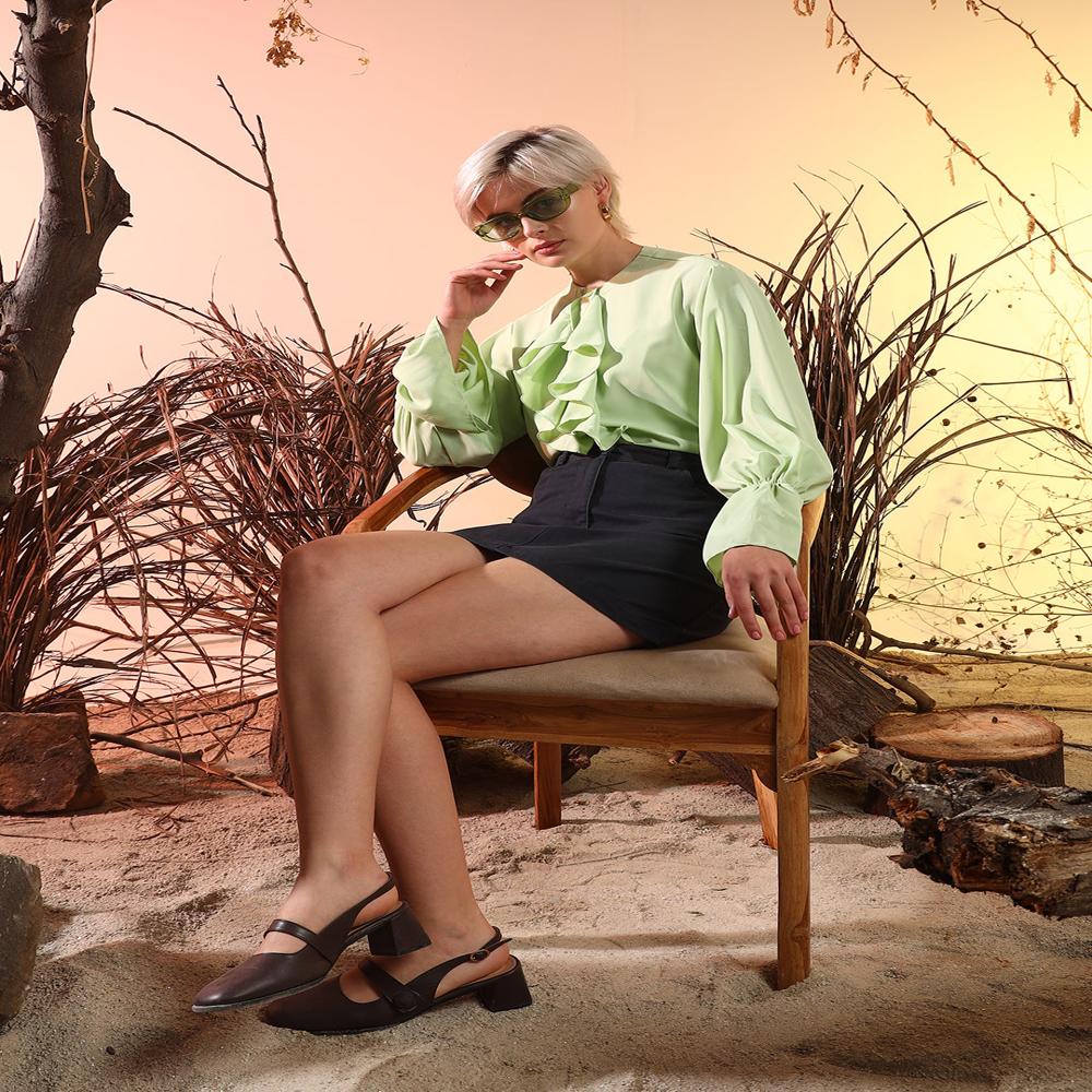 Matcha Green Frill Shirt