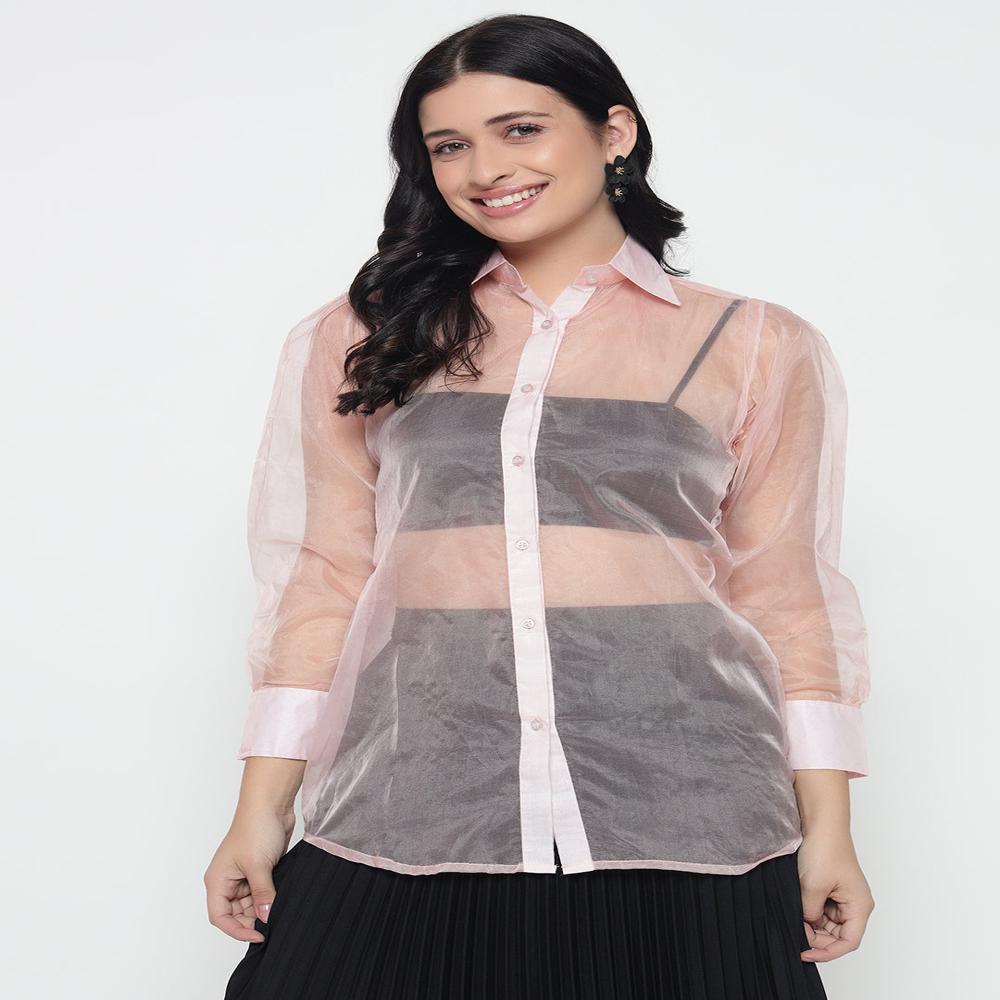 Organza Shirt - Color: Light Pink