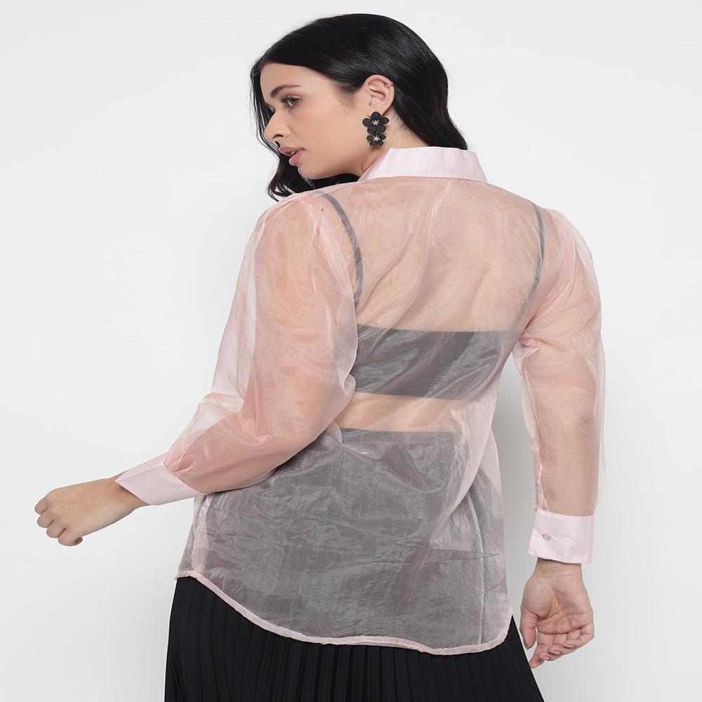 Organza Shirt - Color: Light Pink