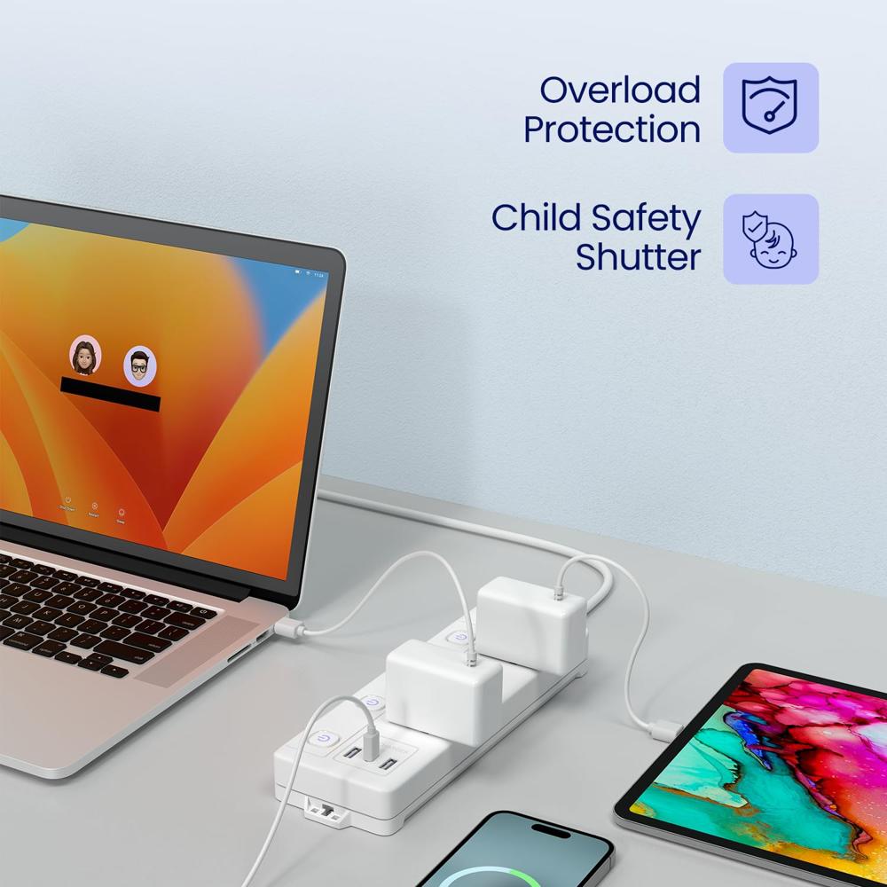 Portronics Power Plate 18 Extension Board with 3 Universal