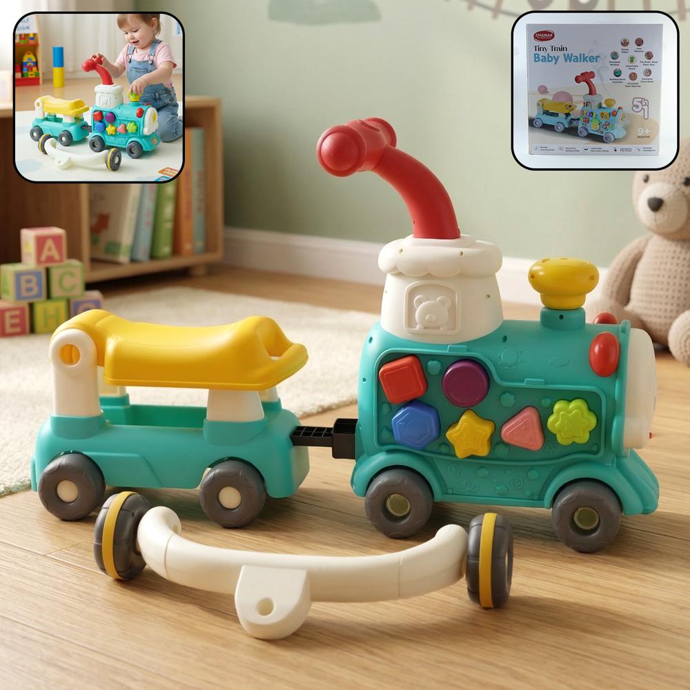 Aditi Tiny Train Baby Walker Ride-on Toy With Push Handle (1 Set) - Age Group: 3-4 Yrs