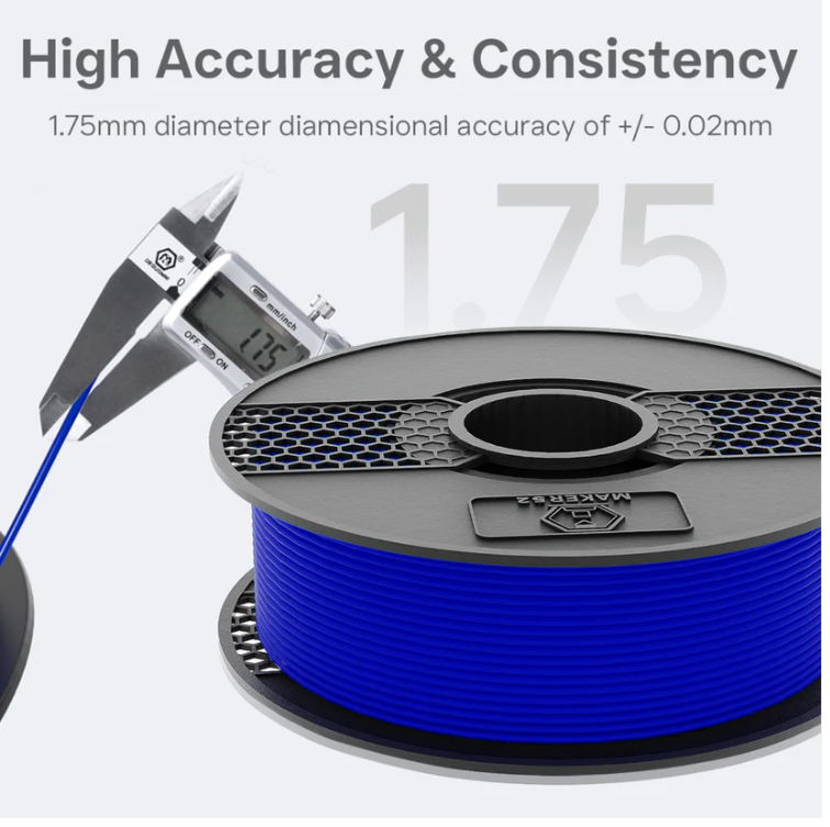 MAKER52 HS PLA+ Filament - 1.75mm High-Strength Premium 3D Printer Material - Snow White