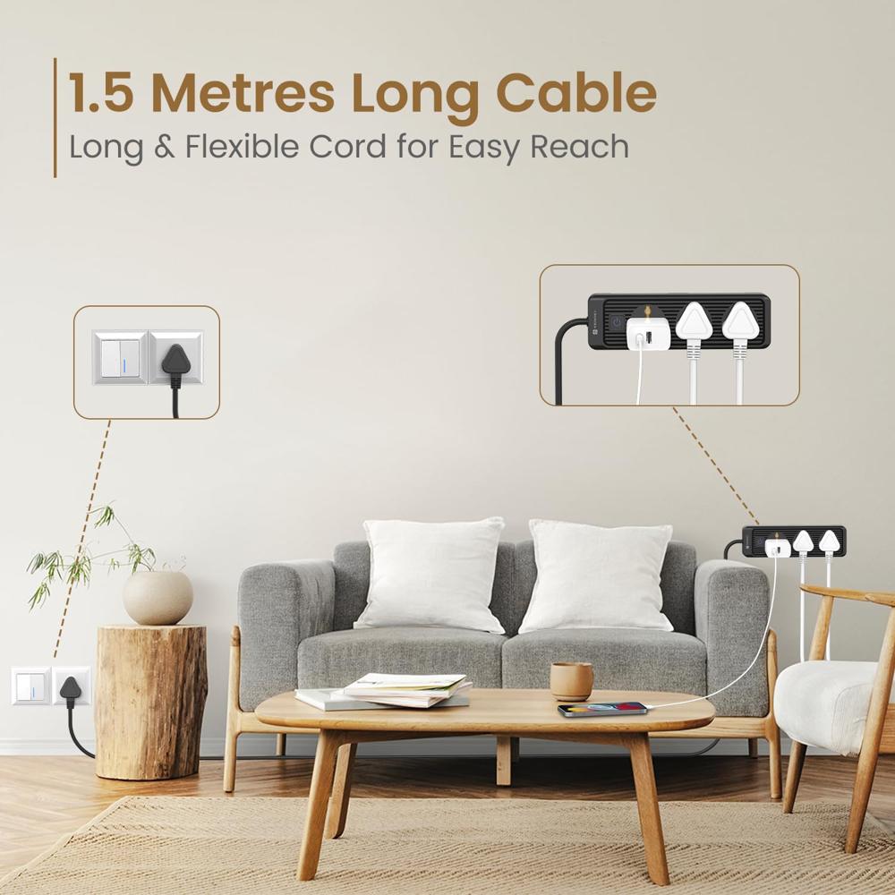 Portronics Power Plate 21 Extension Board with 3 Universal