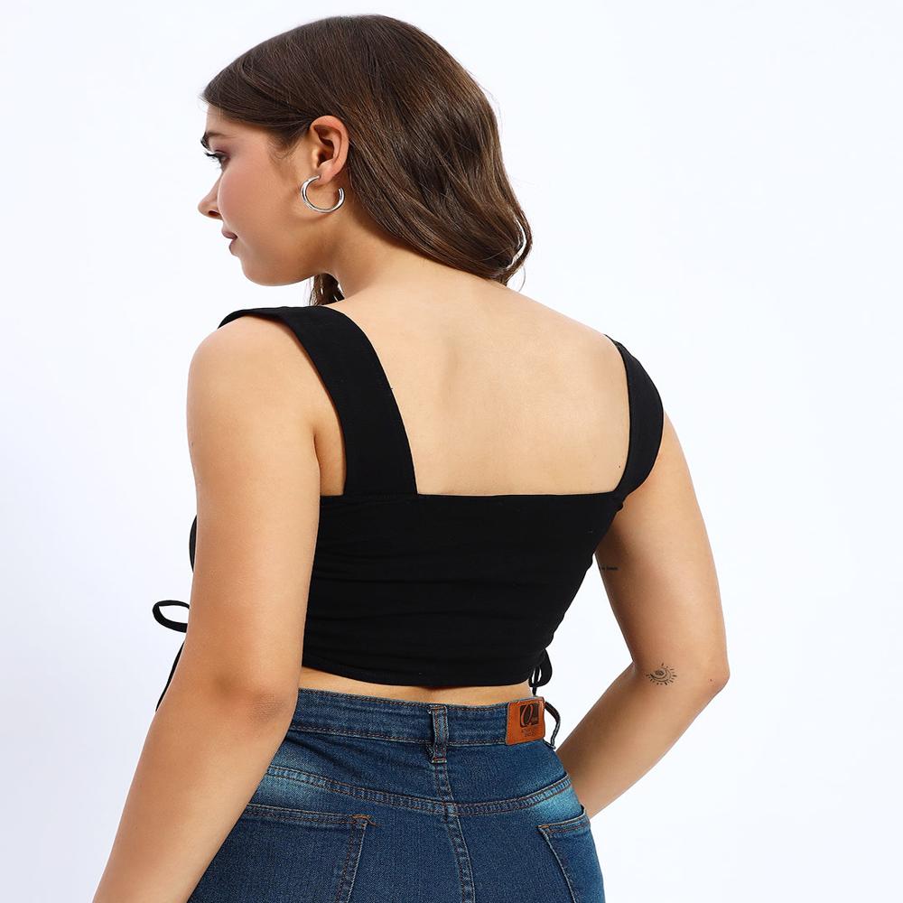 Black Side Knot Corset - Length: Waist Length