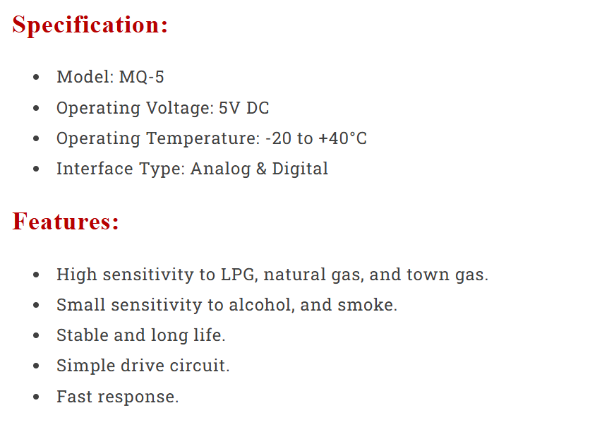 Mq5 Lpg Natural Gas Sensor Module - Stainless Steel, Voltage: 5v | 1-year Warranty, Ideal For Industrial Usage