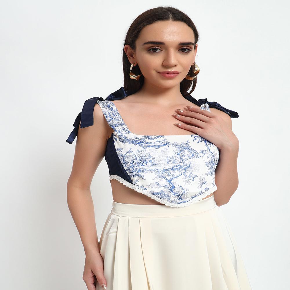 Aesthetic Blue Corset - Length: Waist Length