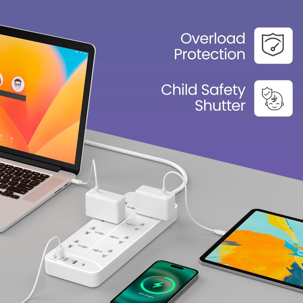 Portronics Power Plate 23 Extension Board with 20W Type-C