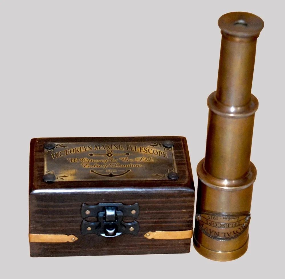 6 Inch Brass Antique Vintage Telescope