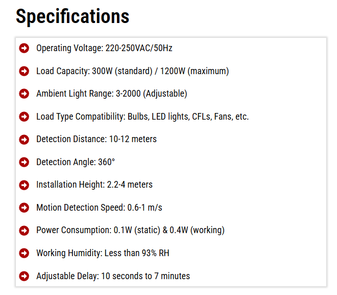 False Ceiling Mount PIR Sensor 360 
