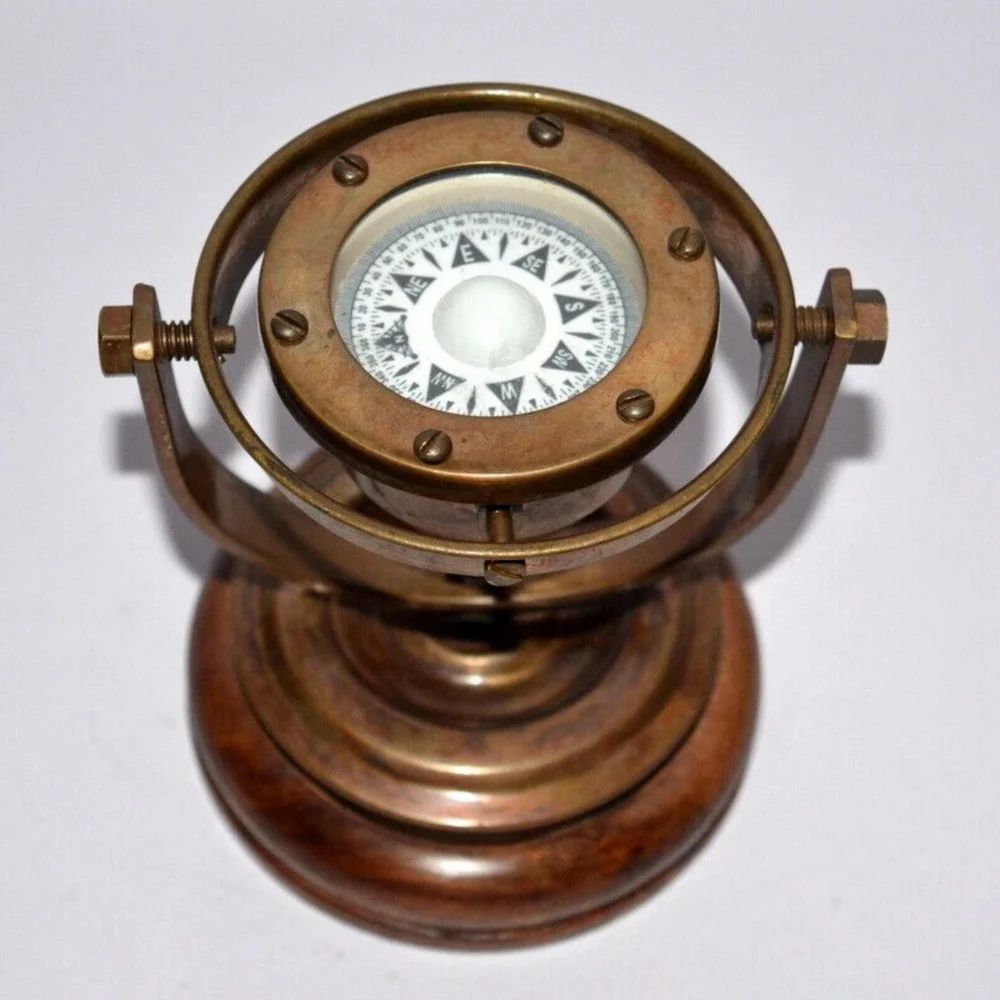 2 Inch Brass Vintage Nautical Compass