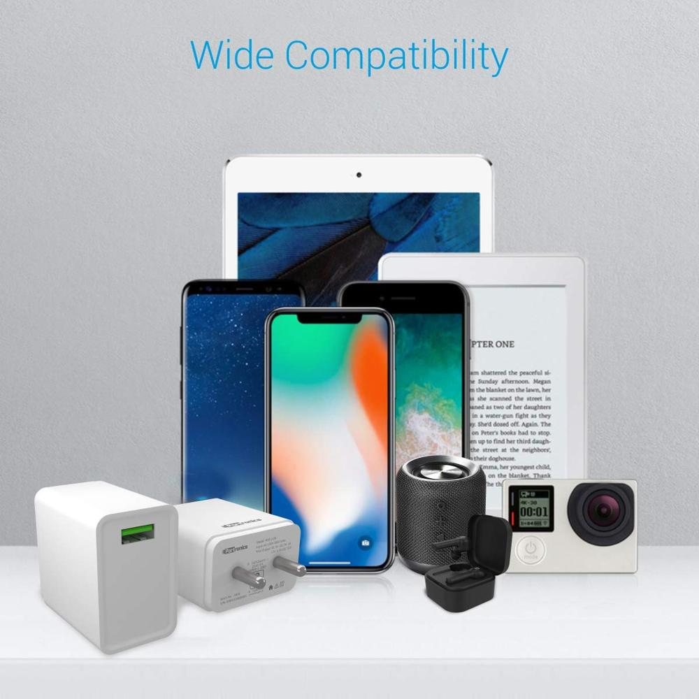 Portronics Adapto One M,18W 3A Fast Charging Adaptor,Comes with 1M Micro USB Cable Single Port