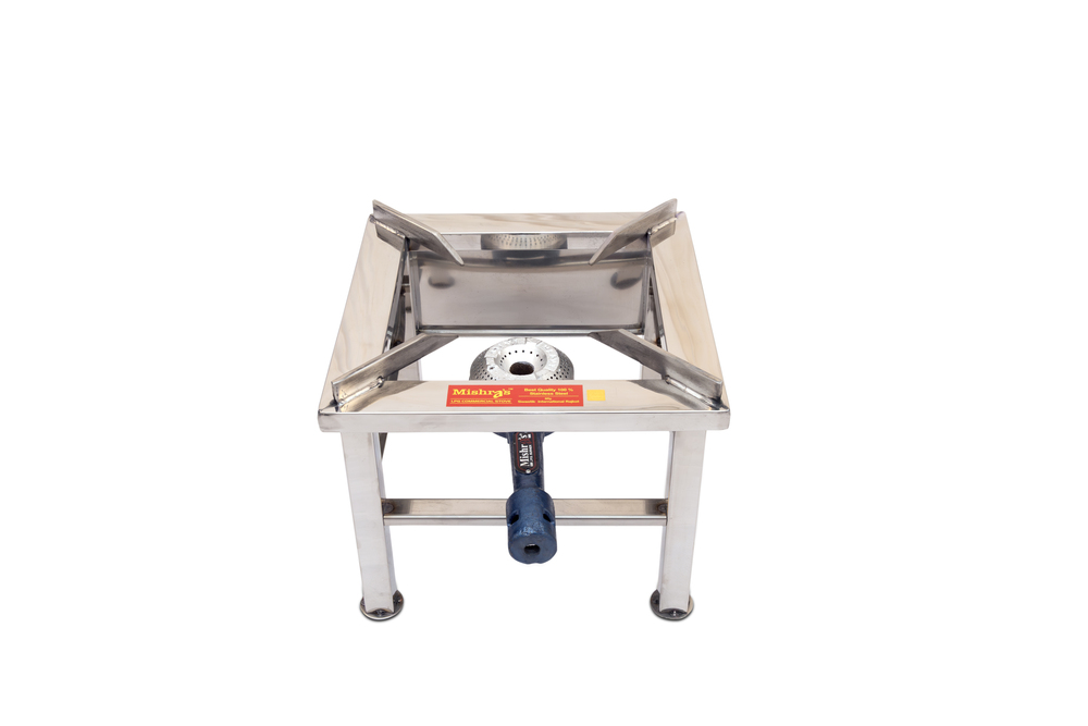 12x12x8.5 Square Heavy Single Burner Steel Bhatthi