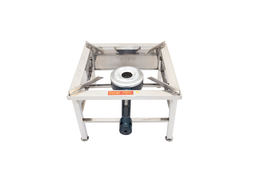 15x15x9.5 Square Heavy Single Burner Steel Bhatthi