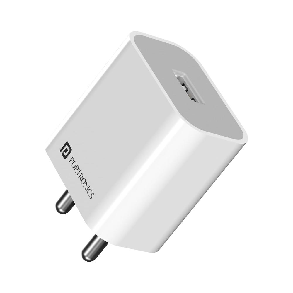Portronics Adapto 12 2.4a 12w Fast Wall Charger For Iphone - Color: White