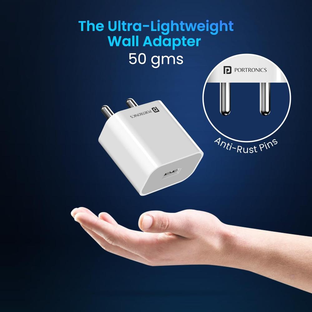 Portronics Adapto 12 2.4A 12W Fast Wall Charger for iPhone