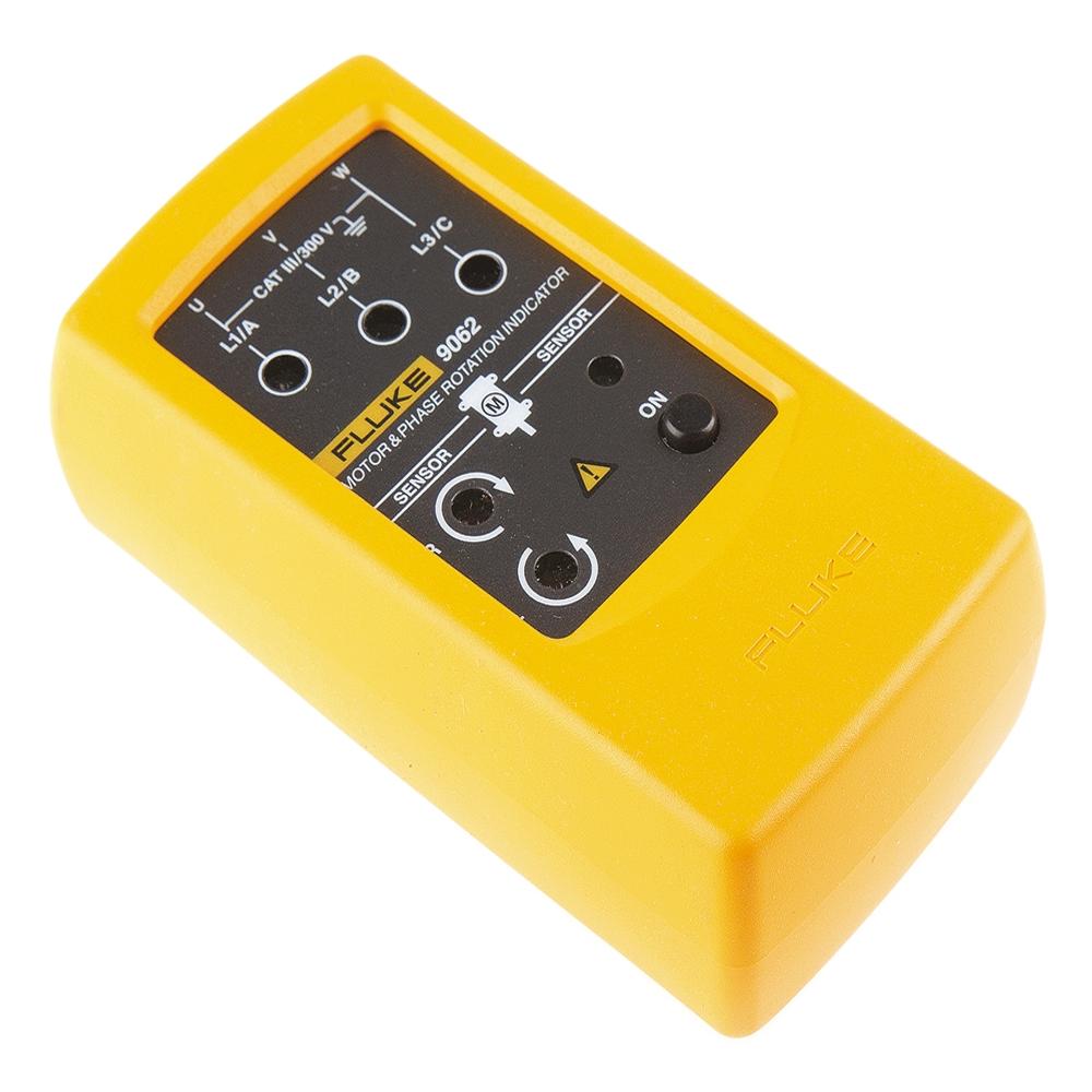 Fluke 9040 / 9062 Phase Rotation Indicator - Rugged Yellow/black, 124x61x27 Mm, Cat Iii 600v / Cat Iv 300v, Led Display, Non-contact Detection