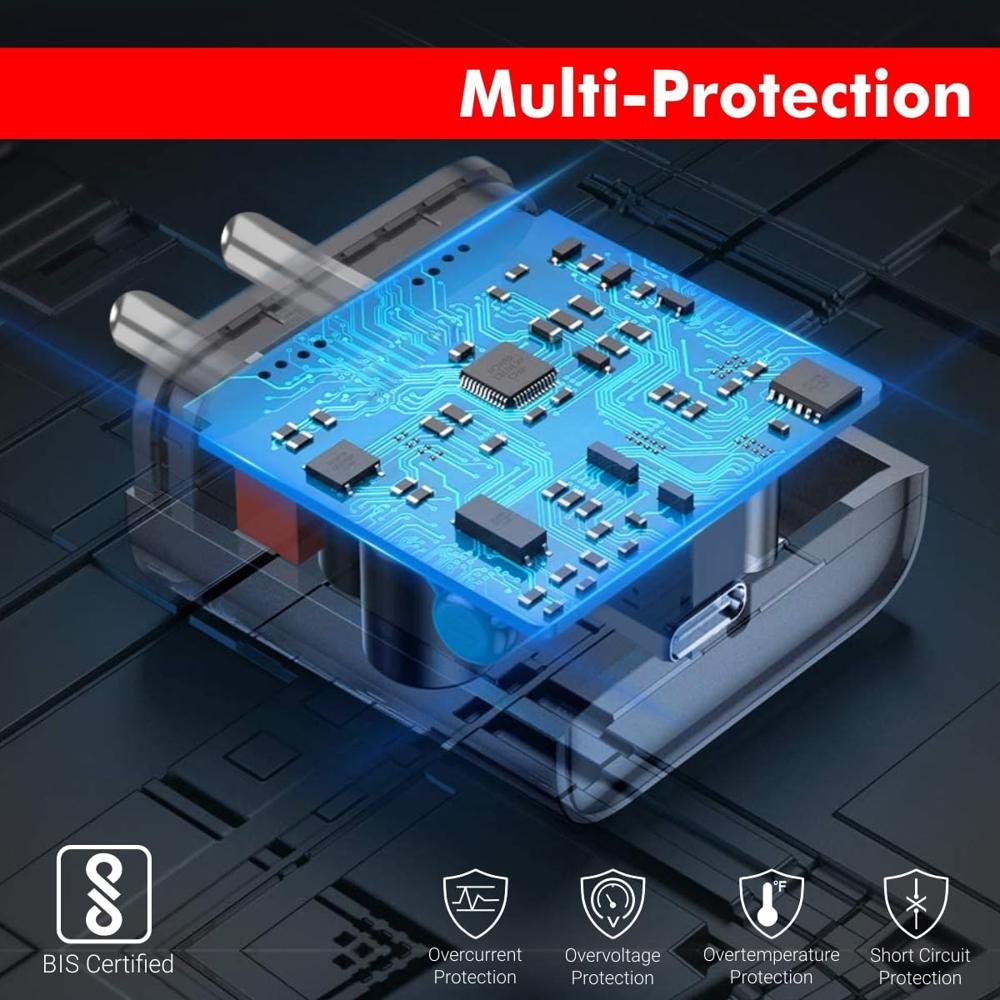 Portronics Adapto 20 Type C 20W Fast PD/Type C Adapter Charger with Fast Charging for iPhone