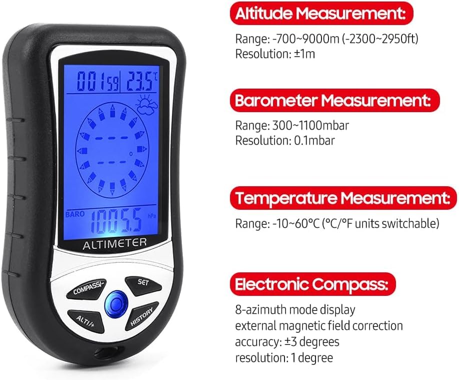 True Sense Multifunctional Digital Altimeter, DS302