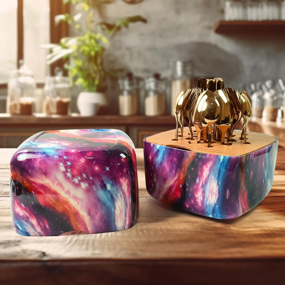 Unique Golden Egg Storage Modern Tableware Steak Knives Fork Flatware Set Royal Spoon Set Tableware Gold Cutlery Set Dishwasher Safe Mirror Finished With Gift Box For Halloween 24Pcs Set) - Material: Steel