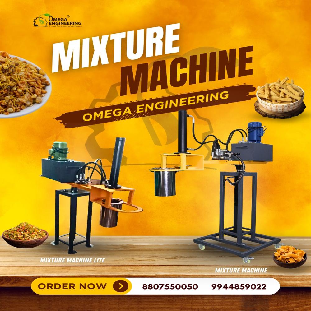 Namkeen Machine - Stainless Steel, 100 Kg/hr Capacity | Compact Structure, Eco-friendly, High Efficiency, Low Noise, Lower Energy Consumption, 1 Year Warranty
