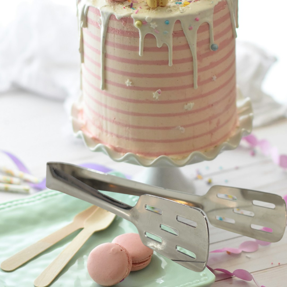 Stainless Steel Pastry Tong - Color: Silver