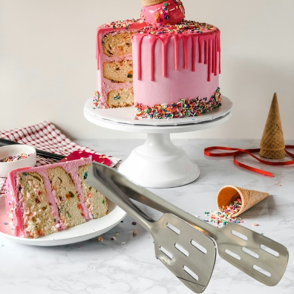 Stainless Steel Pastry Tong - Color: Silver