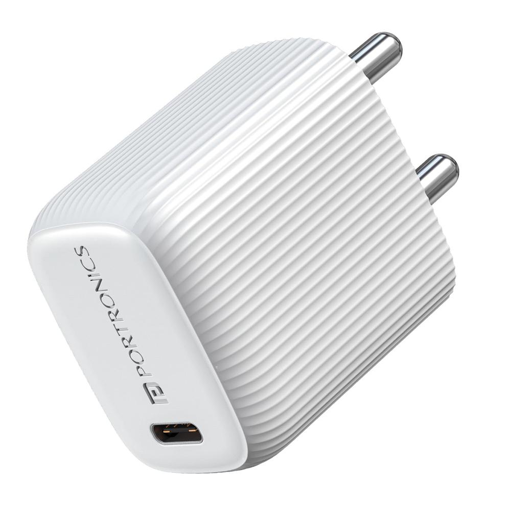 Portronics Adapto 20X 20W Type C PD Fast Charging Adaptor, Fast Charger for iPhone