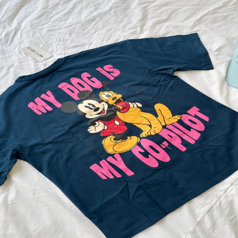 Pluto And Mickey Oversize T-shirt - Color: White With Multi-color Print