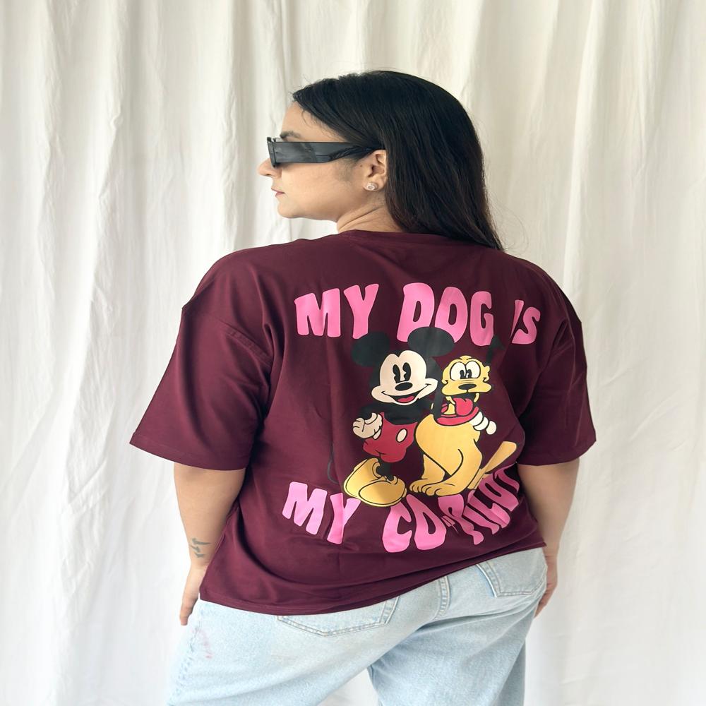Pluto And Mickey Oversize T-shirt - Color: White With Multi-color Print