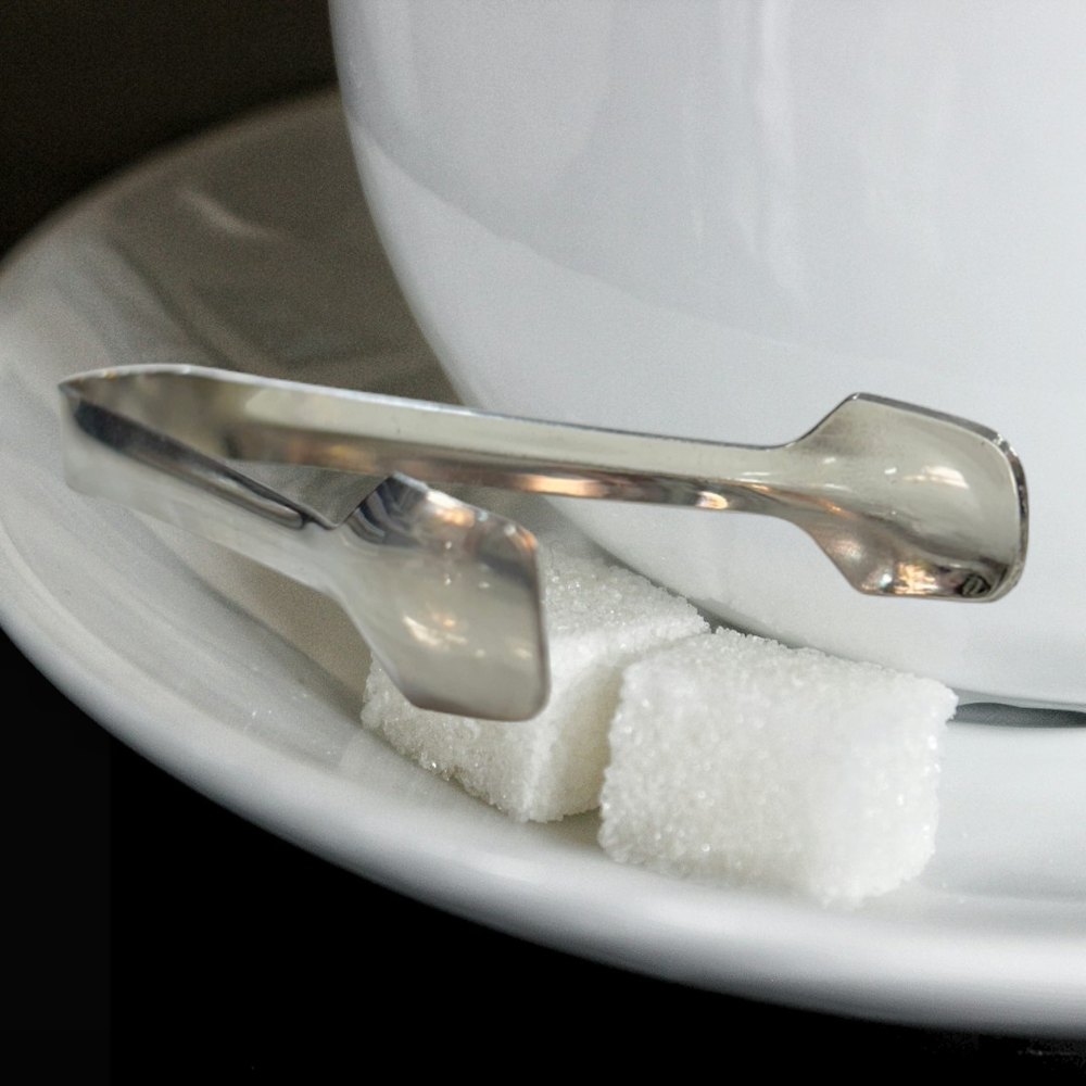 Plain Sugar Tong - Color: Silver