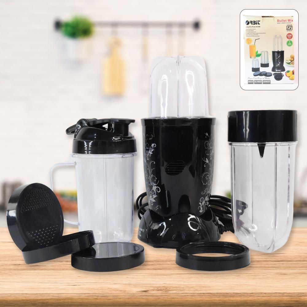Orbit Bullet Mixer Grinder - 400W With 3 Jars - Color: Black