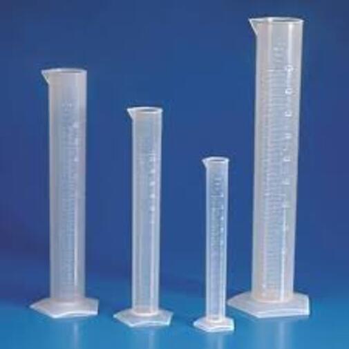 Pvc Measuring Cylinder - Pvc Material, 25ml To 2000ml, Transparent With Blue Graduations | Lightweight, Shatterproof, Hexagonal Or Round Base