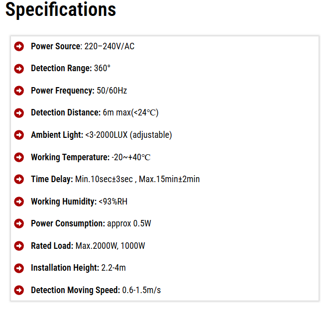 Ceiling Mount PIR Sensor