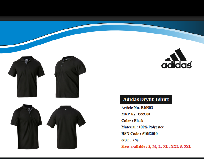 ADIDAS BLACK T SHIRT