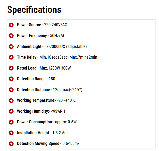  Weather Proof PIR Sensor 180  Degree