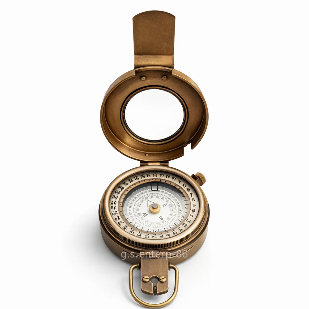 Solid Brass Mark III Prismatic Compass Vintage British Military Nautical Gift