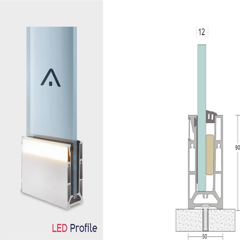 Aluminum Railing 50x90 mm Profile
