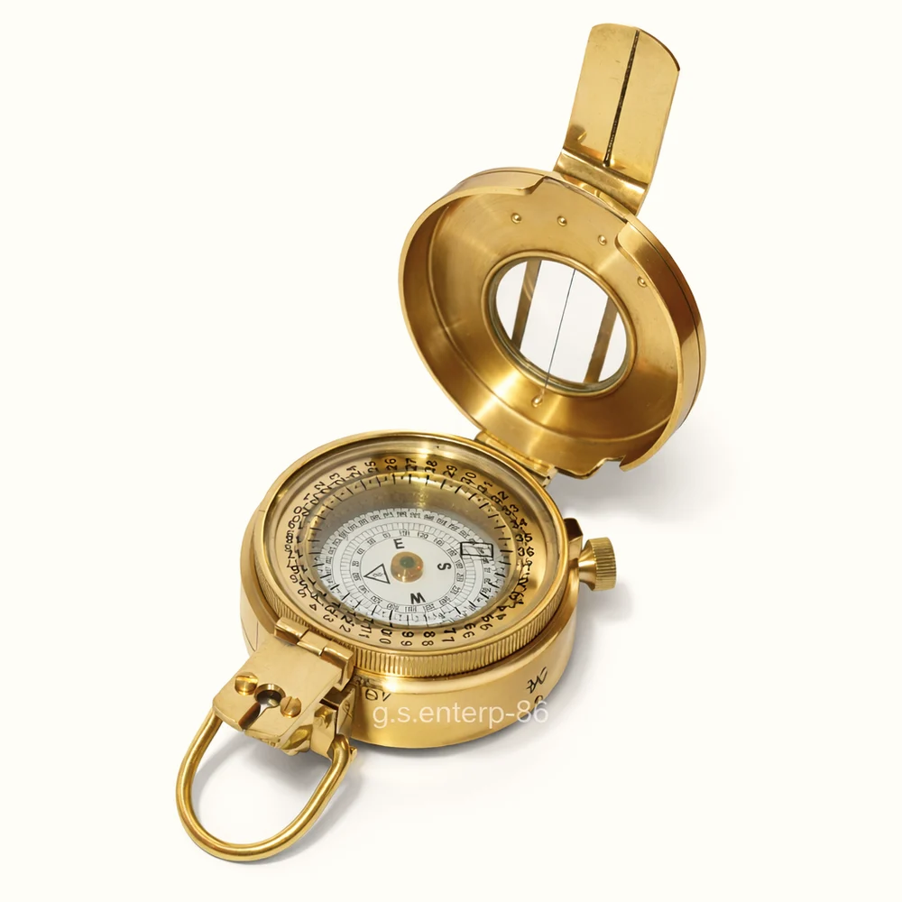 Solid Brass Mark III Prismatic Compass British Military Vintage Maritime Gift