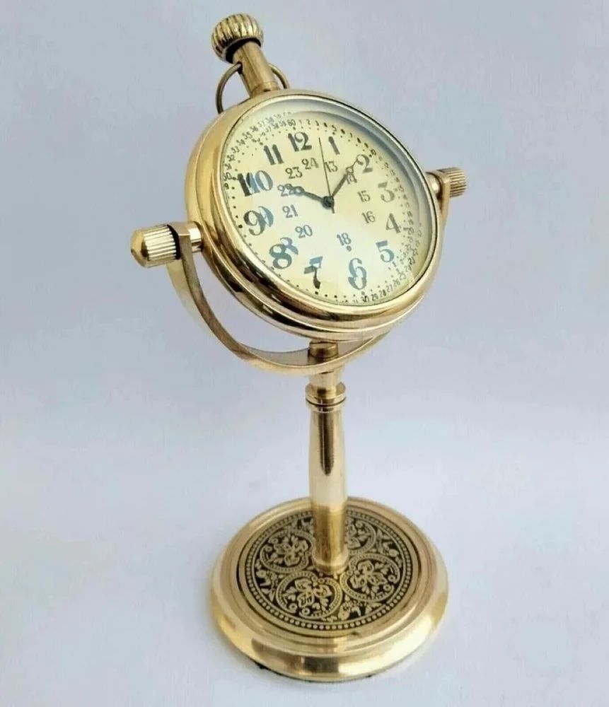 Brass Vintage Beautiful Antique Table Clock