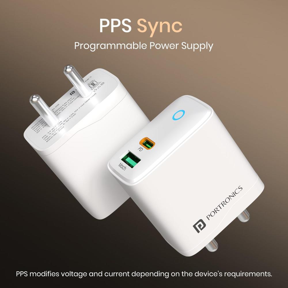 Portronics 35W Adapto 35B Dual Port Fast Charging Adaptor with