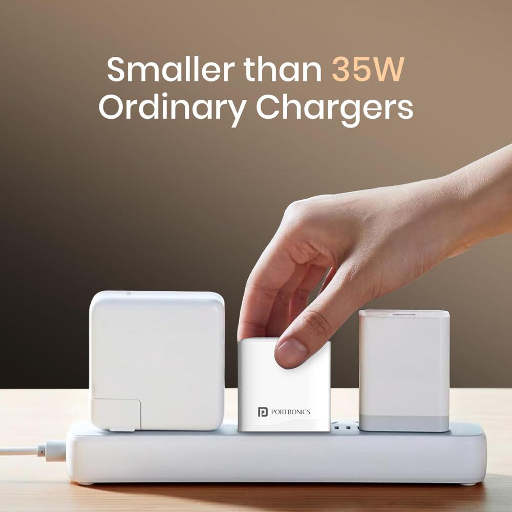 Portronics 35W Adapto 35B Dual Port Fast Charging Adaptor with