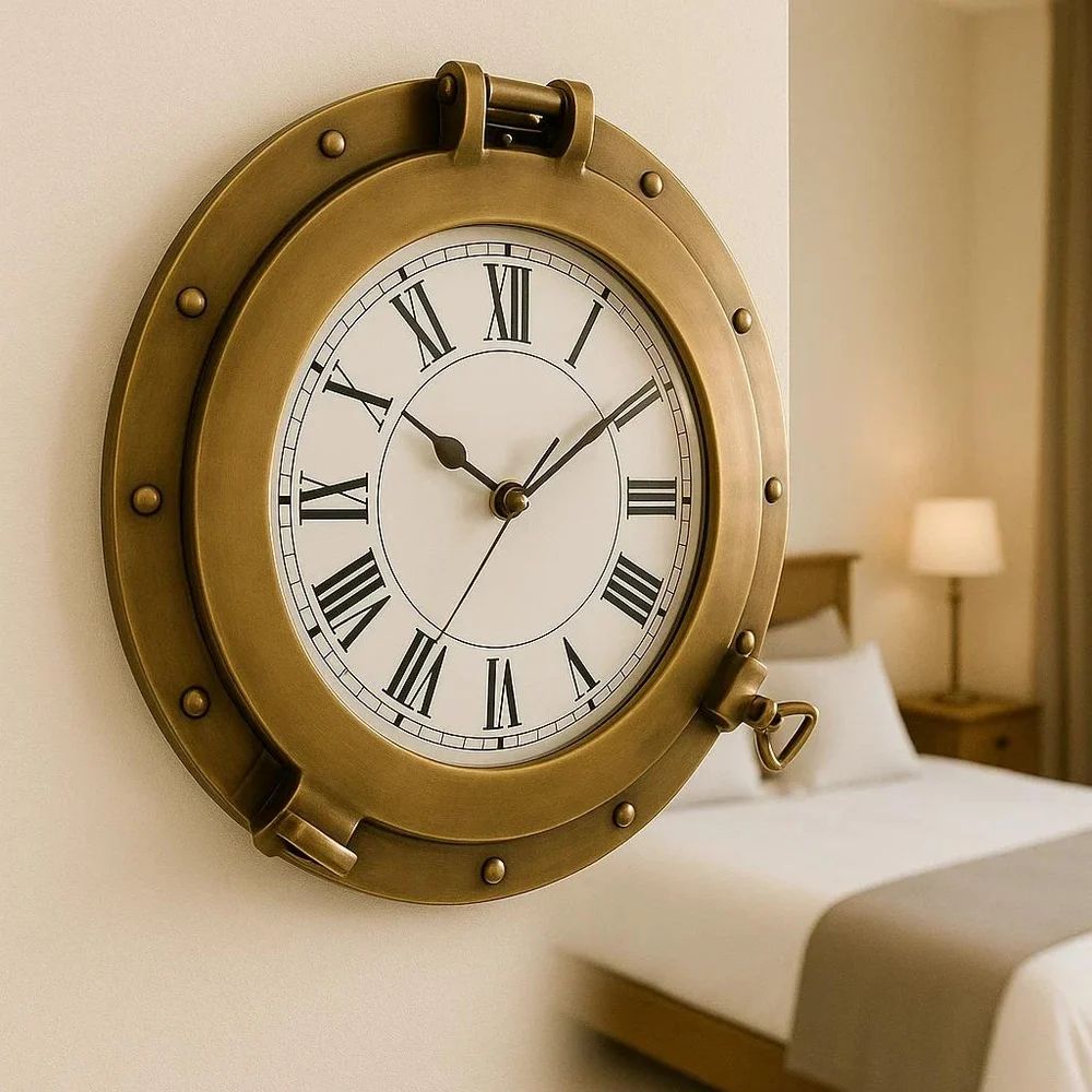 12 Inch Brass Antique Vintage Marine Wall Clock