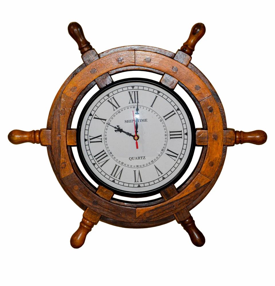 18 Inch Wooden Antique Vintage Marine Wall Clock