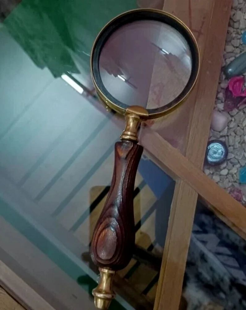 Antique Vintage Brass Glass Nautical Magnifier