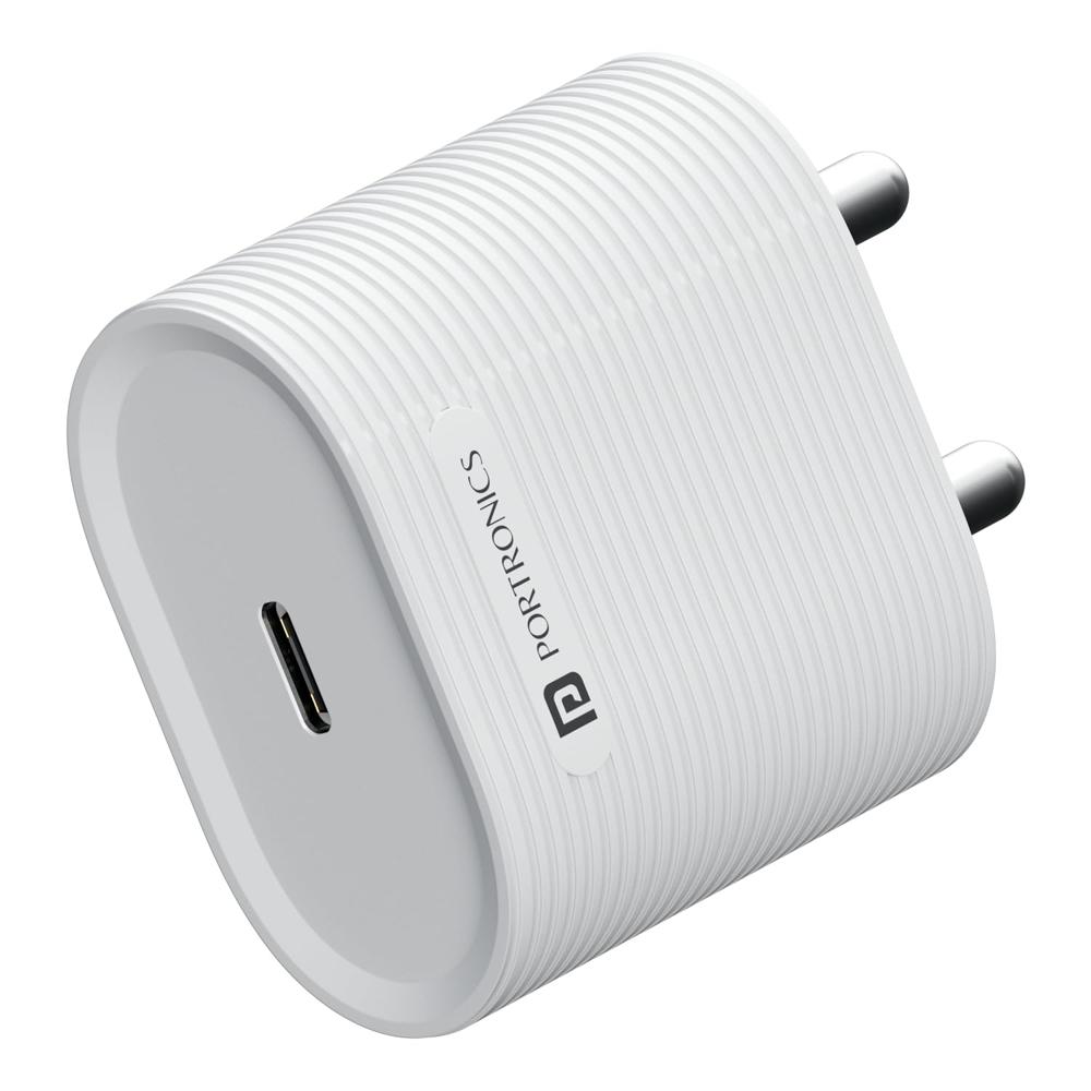 Portronics 35W Adapto 35G Type C PD Fast Charging Adaptor,PPS Support,GaN Technology, iPhone