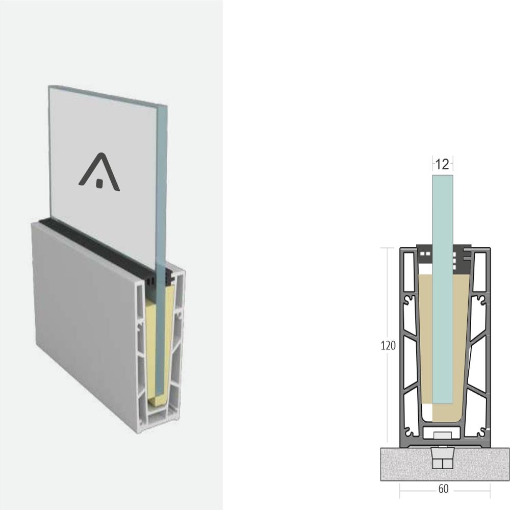 Aluminum Railing 120x60 mm Profile