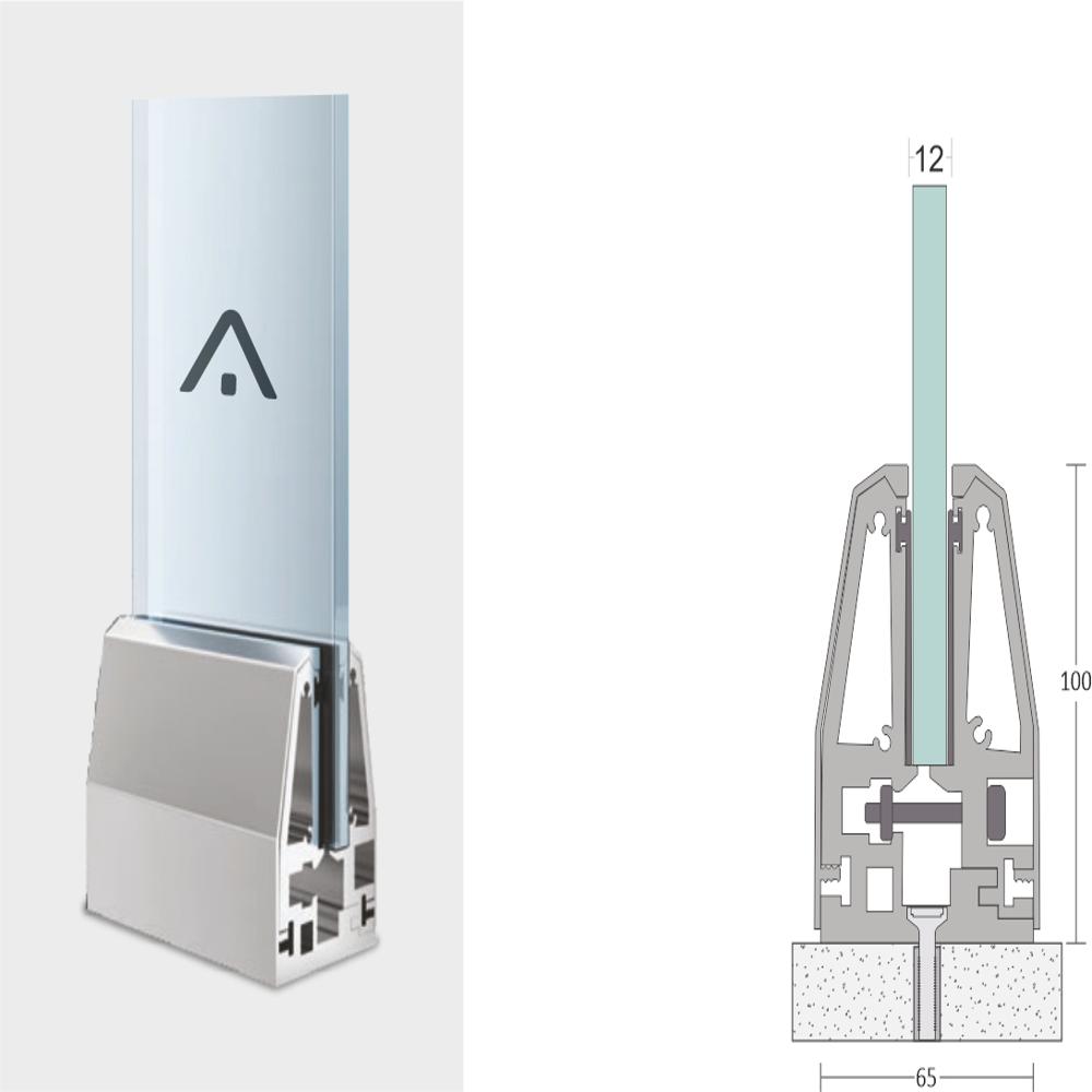 Aluminum Railing 67x102 mm Bracket With Cover