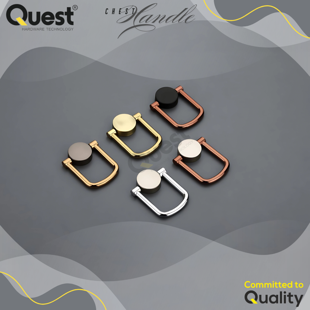 Modern Ring Pull Cabinet Handle Gold Finish Zinc