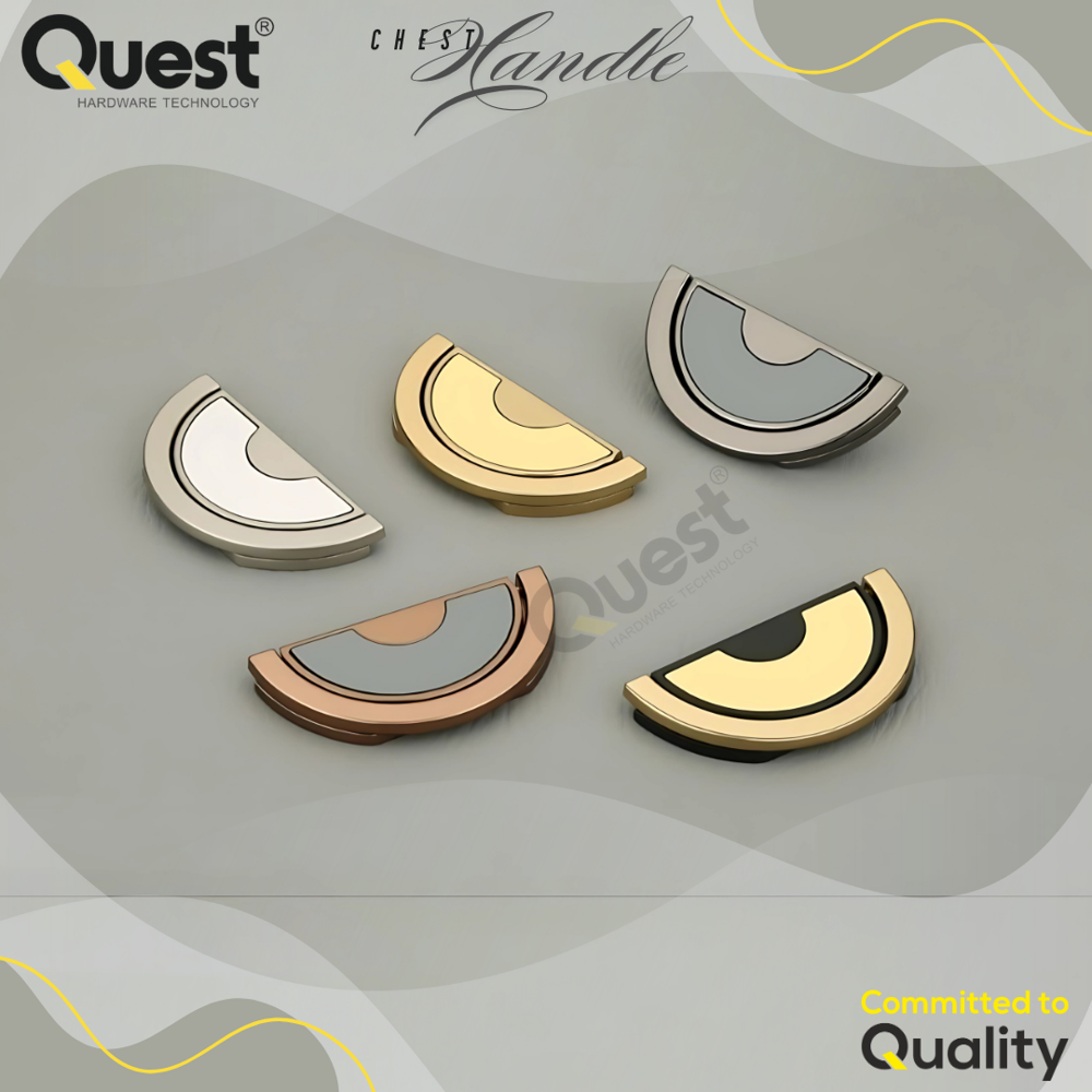 Modern Ring Pull Cabinet Handle Gold Finish Zinc