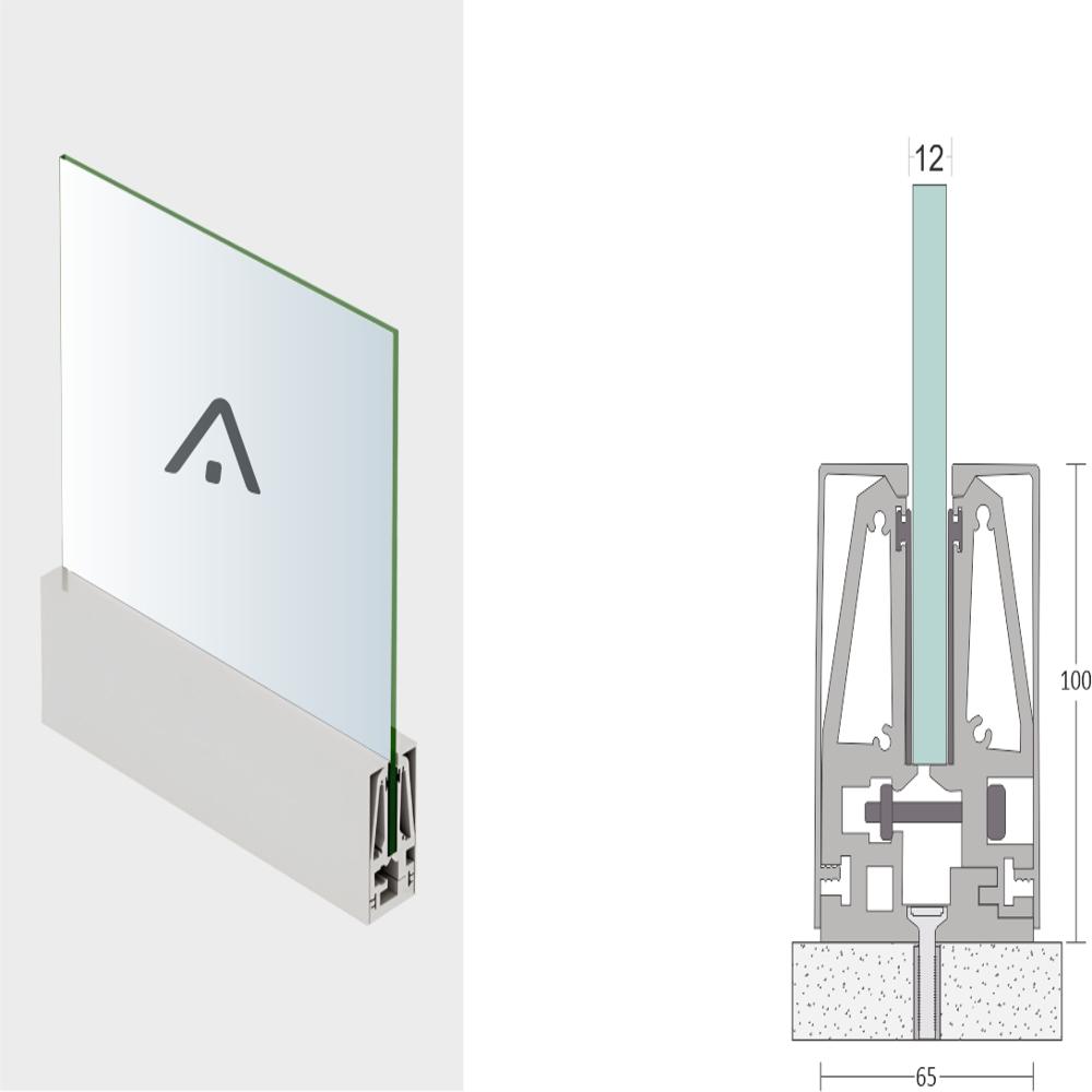 Aluminum Railing 100x65 mm Bracket With Cover